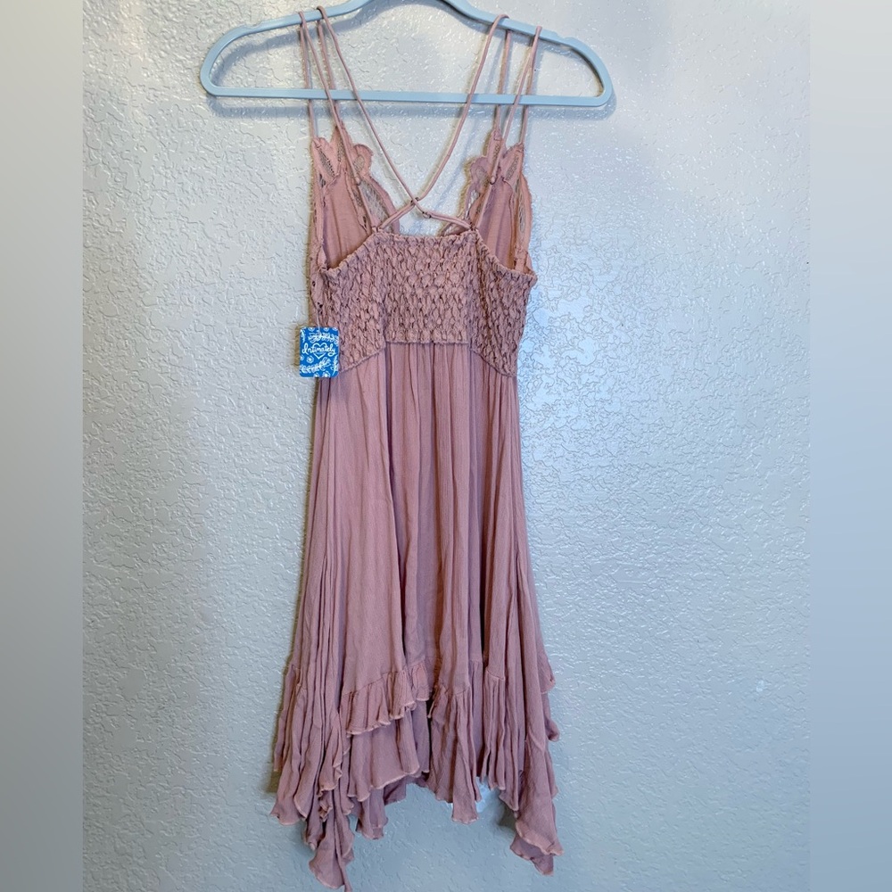 NWT Free People Adella Slip Dress Women's Size Small/SP Rose Pink Lace - Picture 3 of 11